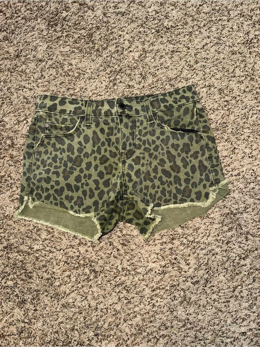 Level 99 Leopard Print Olive Women's Shorts